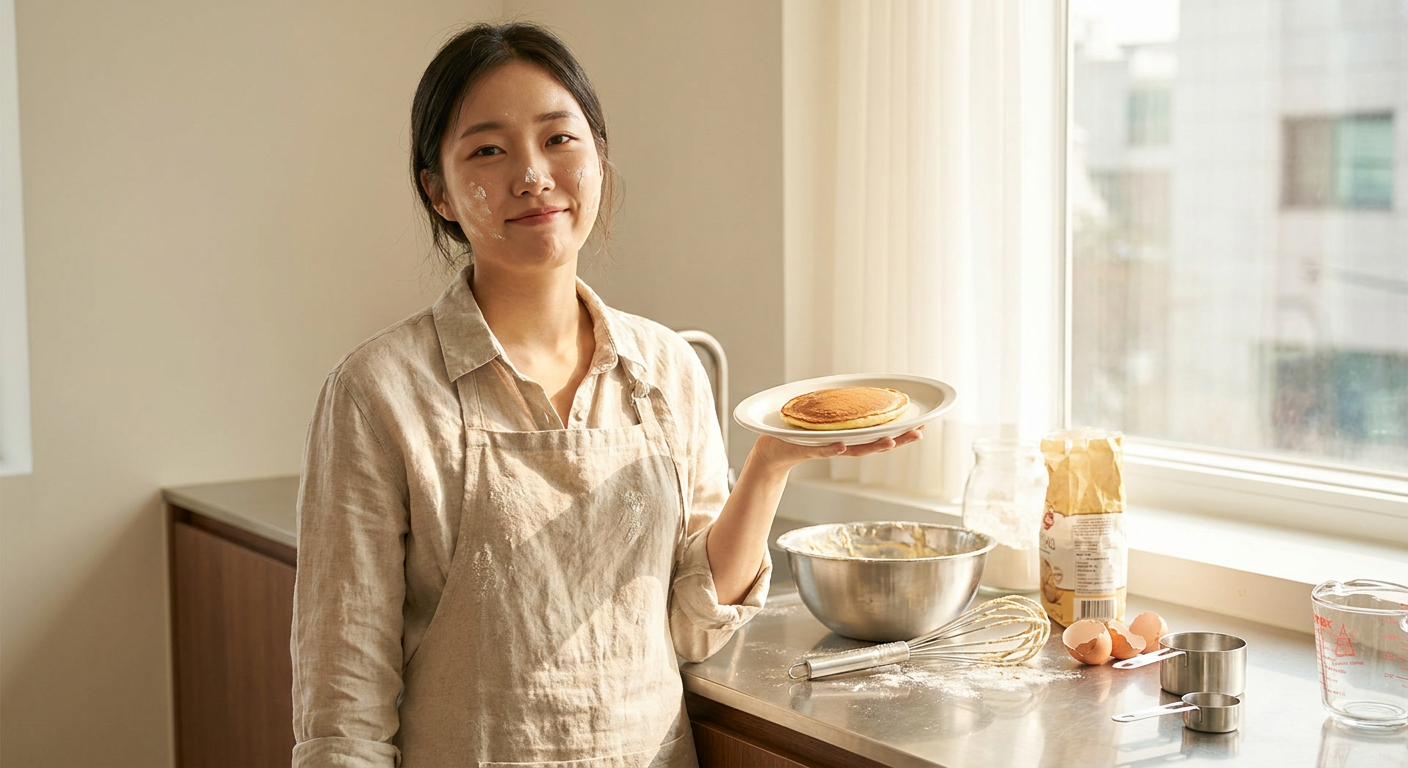 The dramatic effort of making just one pancake