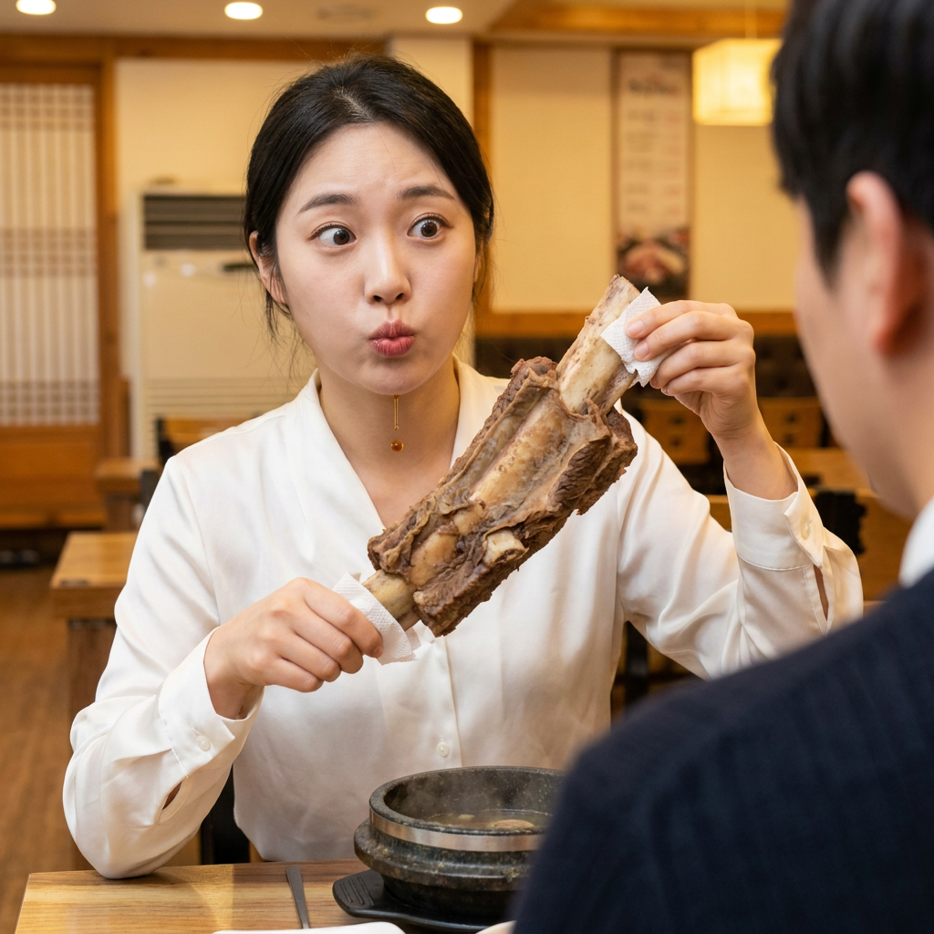 산더미 갈비탕 먹기