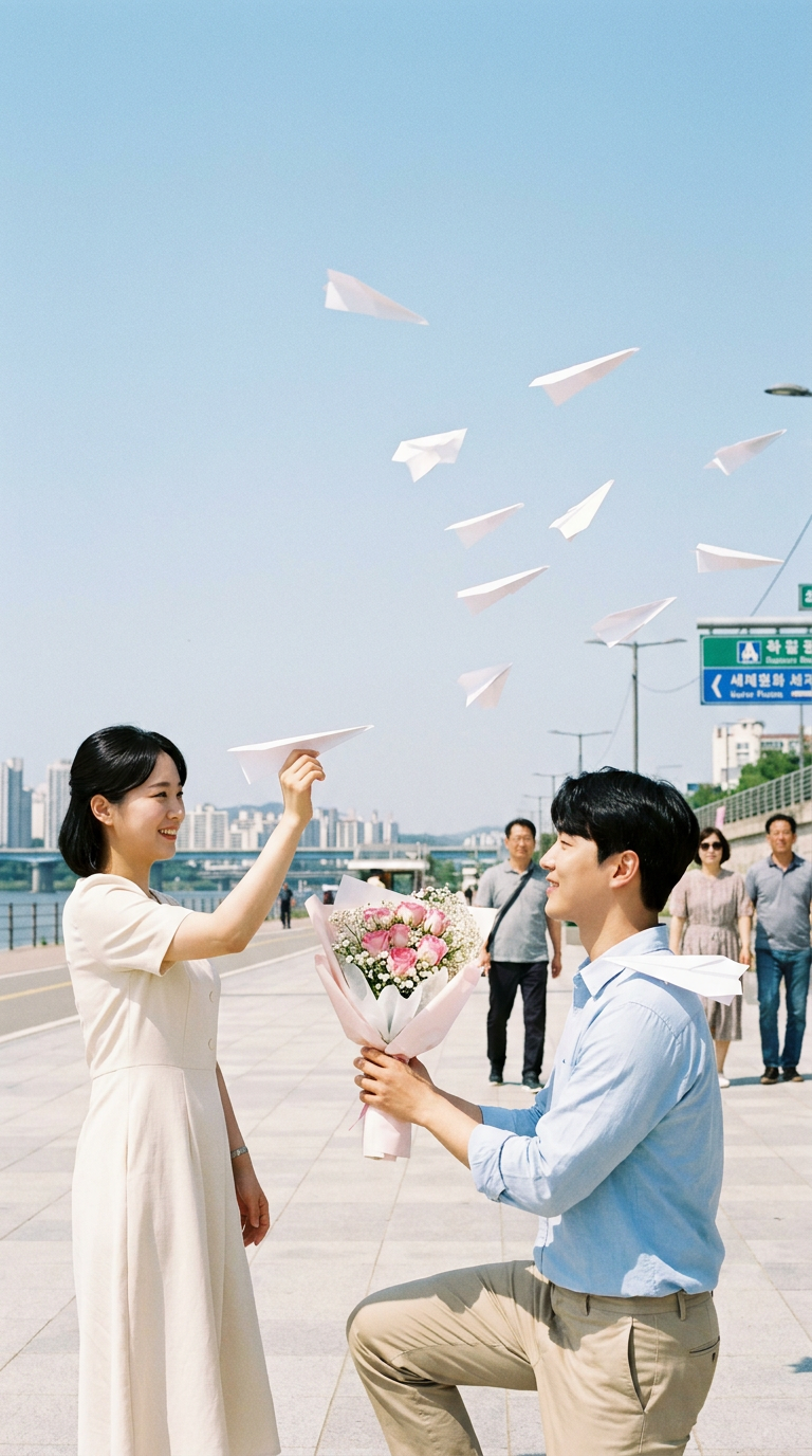 The 3 seconds paper planes rain down mid-confession