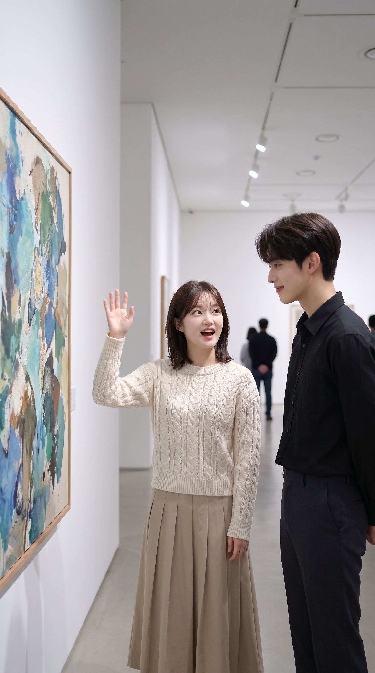 그림 대신 여친 쪽으로 돌아선 남친