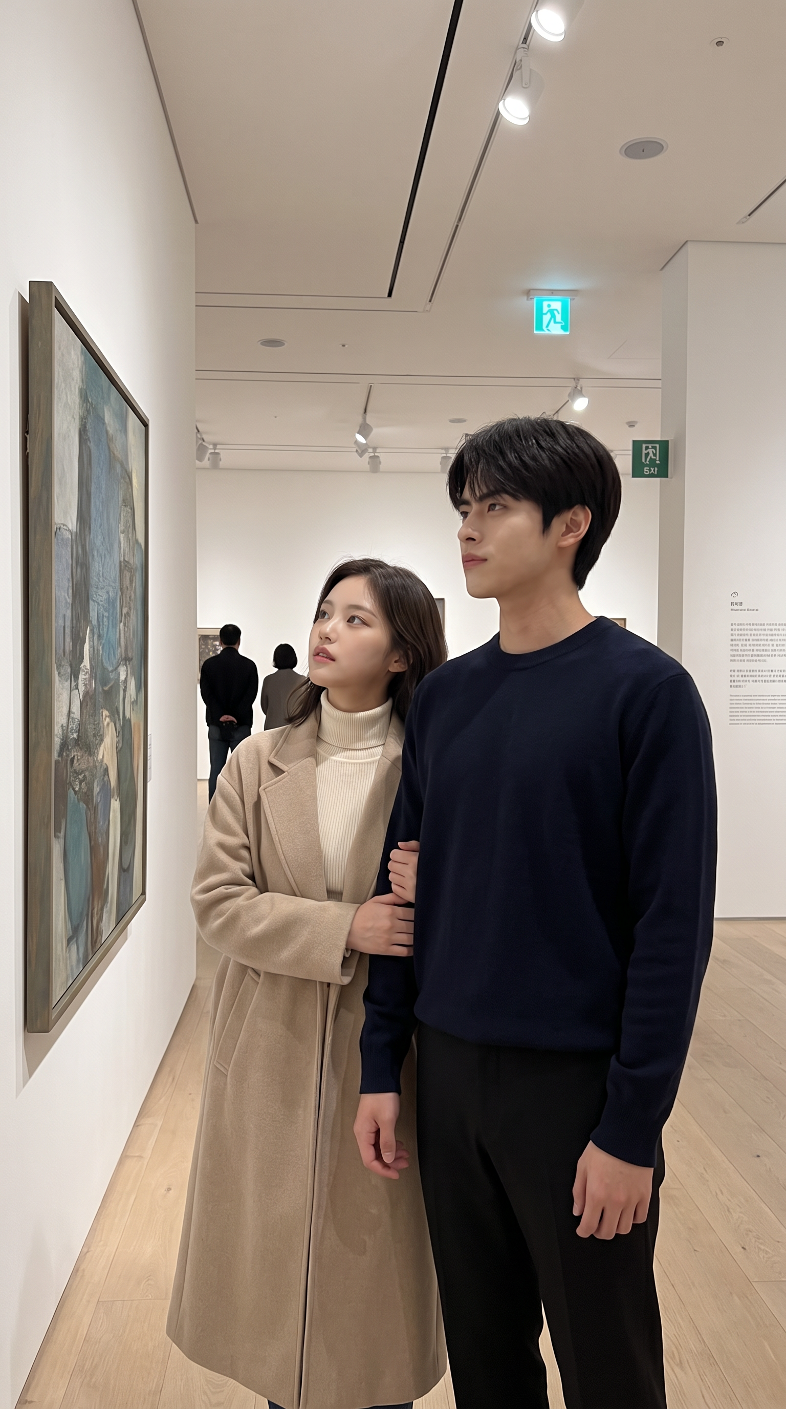 그림 앞에서 심오한 표정 유지 중인 남친