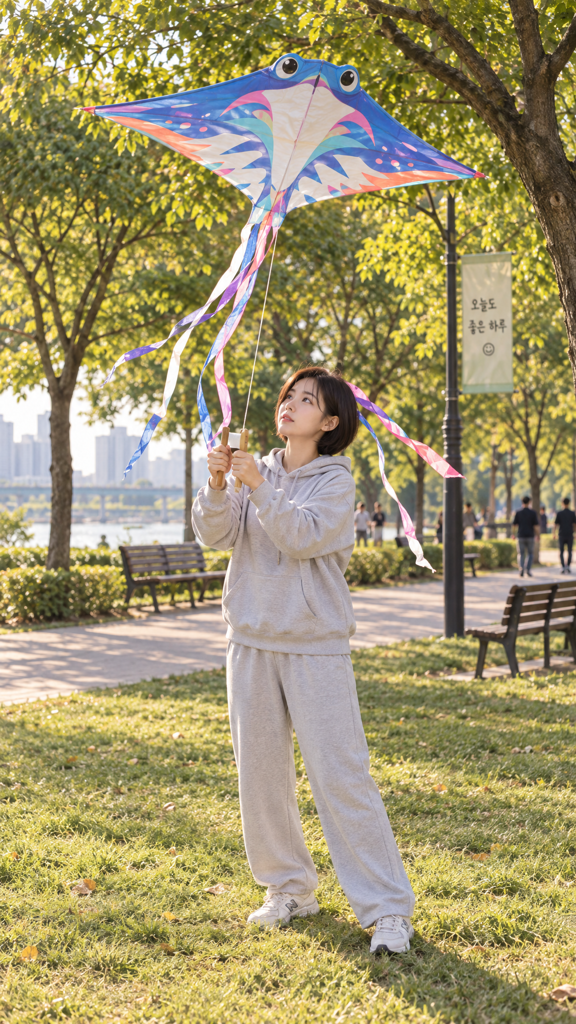 The 3 seconds a kite lands on her own head